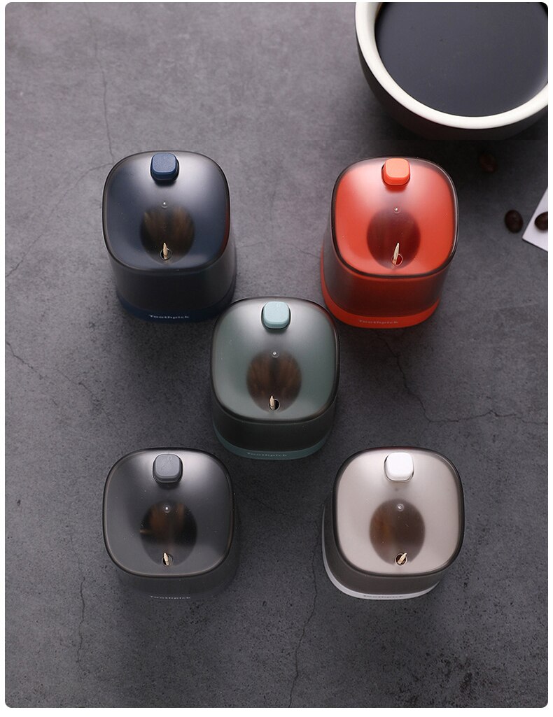 Automatic Toothpick Holder Container Wheat Straw Household Table Toothpick Storage Box Toothpick Dispenser