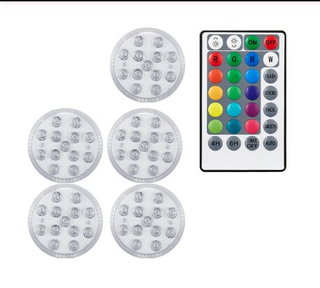 28key RF remote distance 50m Magnetic Submersible 13 Led RGB Light with Suction Cup for Fountain Pool Underwater Night Lamp: 1 controller 5 light