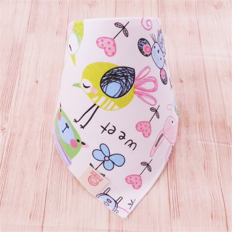 Bomuld baby hagesmæk kærlighed hjerte tørklæde sød ugle børn krave børn drenge piger halsvarmere tørklæder 3pc pr sæt trekant hagesmække