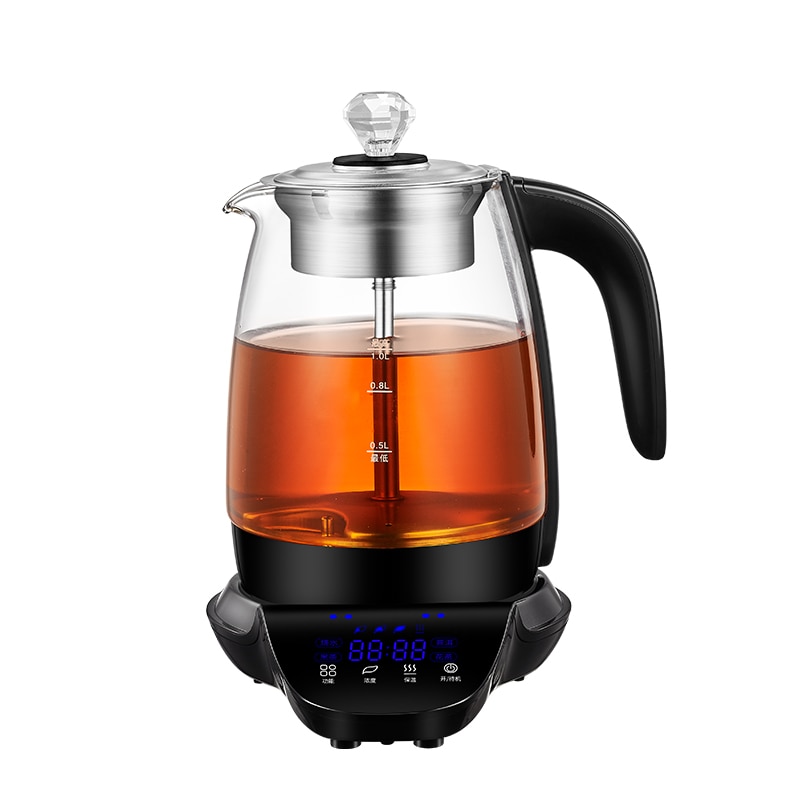 220v 1l 800w automatisk isolering damp te maker sundhed gryde elkedel højt borosilikatglas 304 rustfrit stål