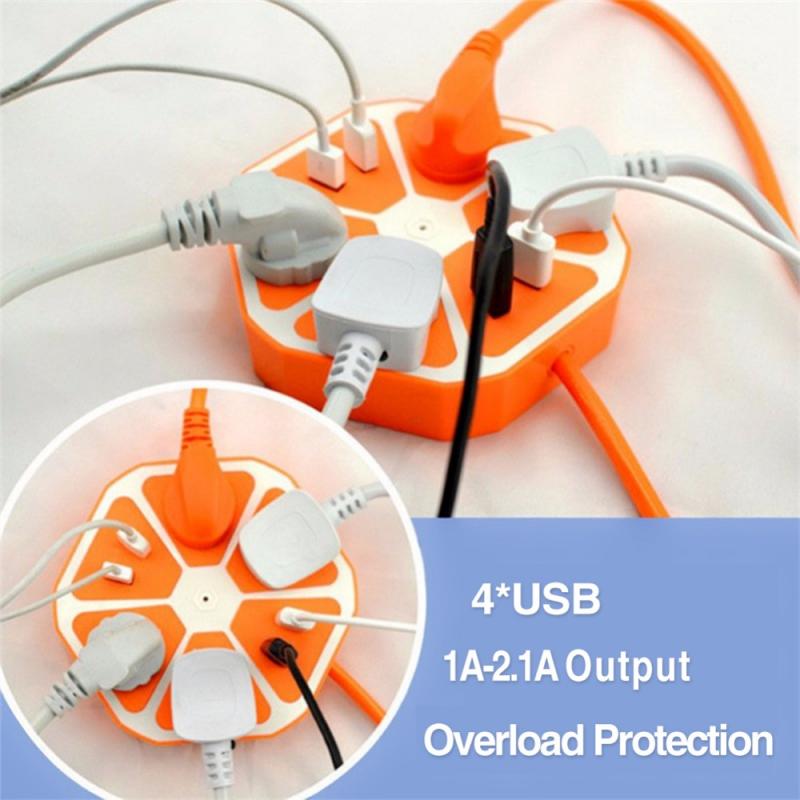 Smart Fruit Power Strip USB Ports Surge Protection Power Strip Universal Socket Extension Cord USB Power Strips