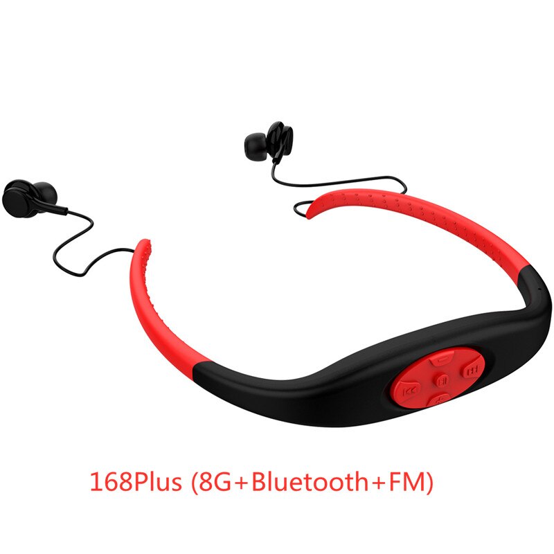 2022 KyK-168 Plus Bluetooth Headset Stereo IPX8 Waterproof Mini Sports Wireless Headset Supports WMA, MP3, WAV, APE: Red