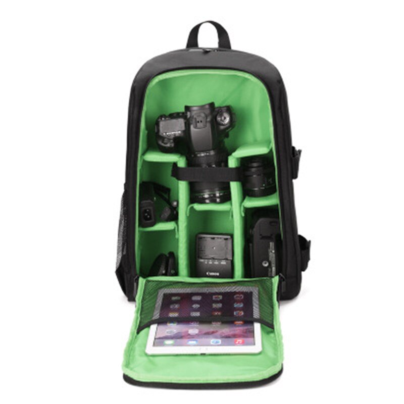 Colorful Outdoor camera bag SLR digital camera bag waterproof and wear-resistant backpack: Green