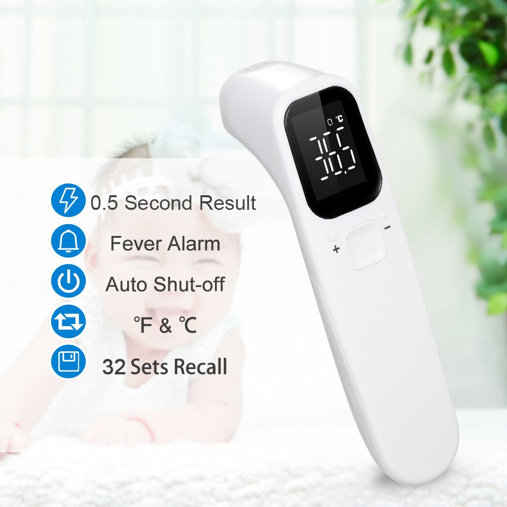 Digital Thermometer Infrared Thermometer Forehead Thermometer 32 Data Storage Non-contact & Backlit LED Temperature Measurement