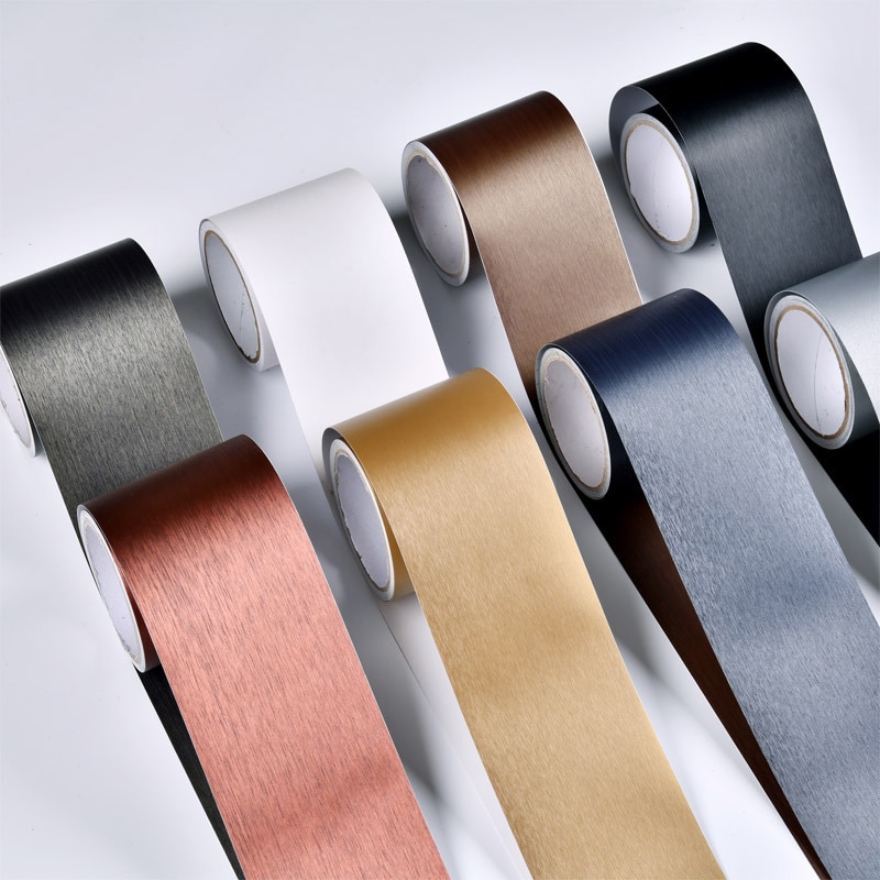 Black/White Waterproof Waist Line Wall Sticker Self Adhesive Baseboard Wallpaper Border Roll Bathroom Decals Home Decor Film