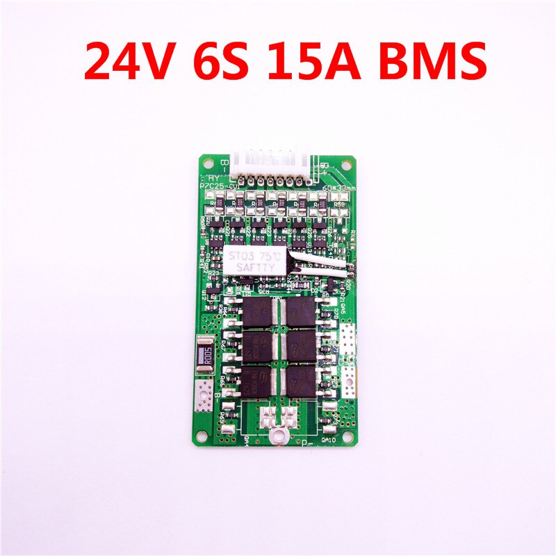 LiitoK 6S 24V 15A BMS 24v batterie au lithium BMS pour vélo électrique 24V 8Ah 10Ah 12Ah li-ion batterie avec fonction d'équilibre