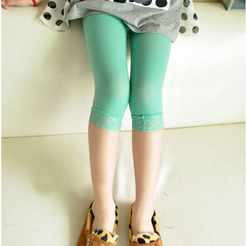 Leggings til børn cropped bukser blonder leggings pige fløjl lesbisk fem point bukser strømpebukser regnbue farve leggings til børn