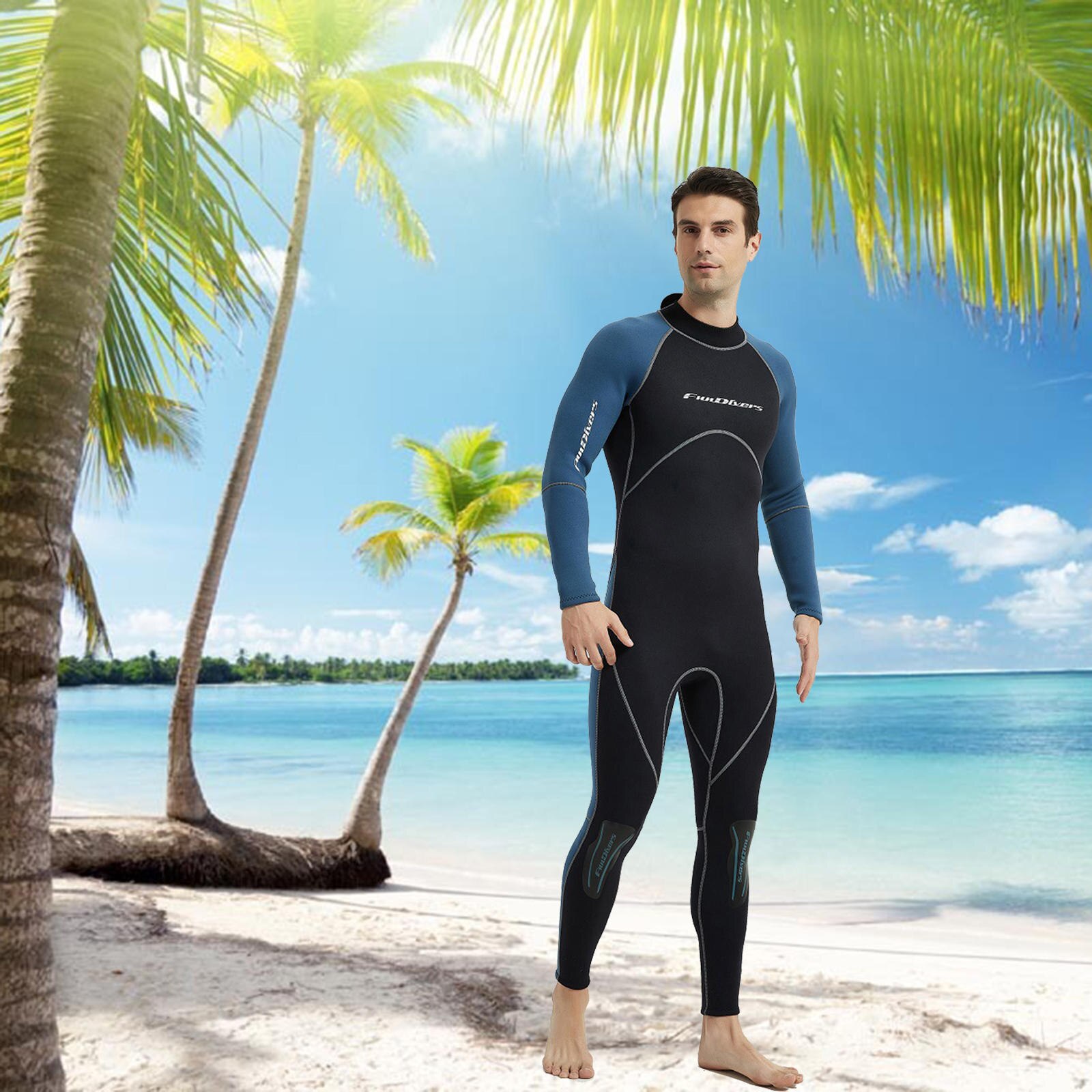 Mergulho wetsuit 3mm neoprene wetsuit men proteção uv de corpo inteiro-para mergulho snorkeling surf caça submarina: Gray XL