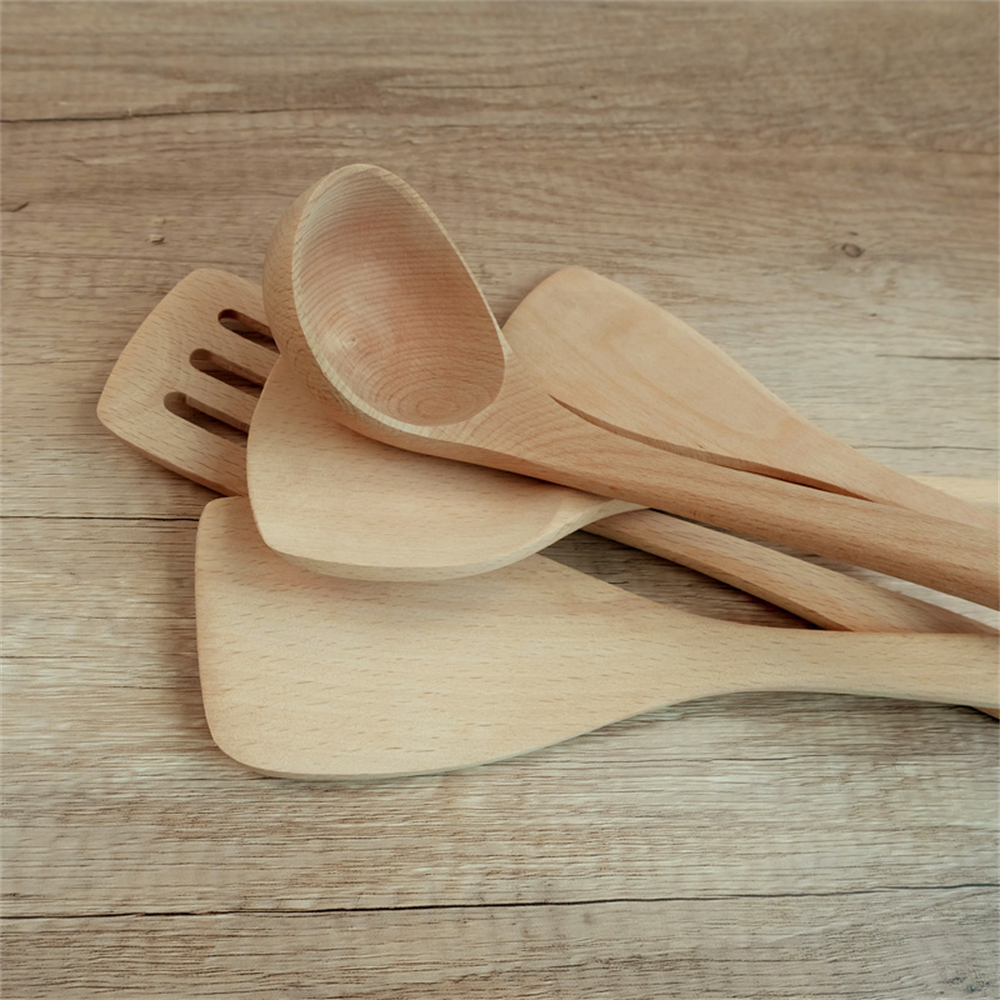 Holz-Kochgeschirr mit langem Griff, rutschfest, verbrühungsfrei, Spatel, Suppenlöffel, Haushalt, hitzebeständiges Utensil, Küchenzubehör