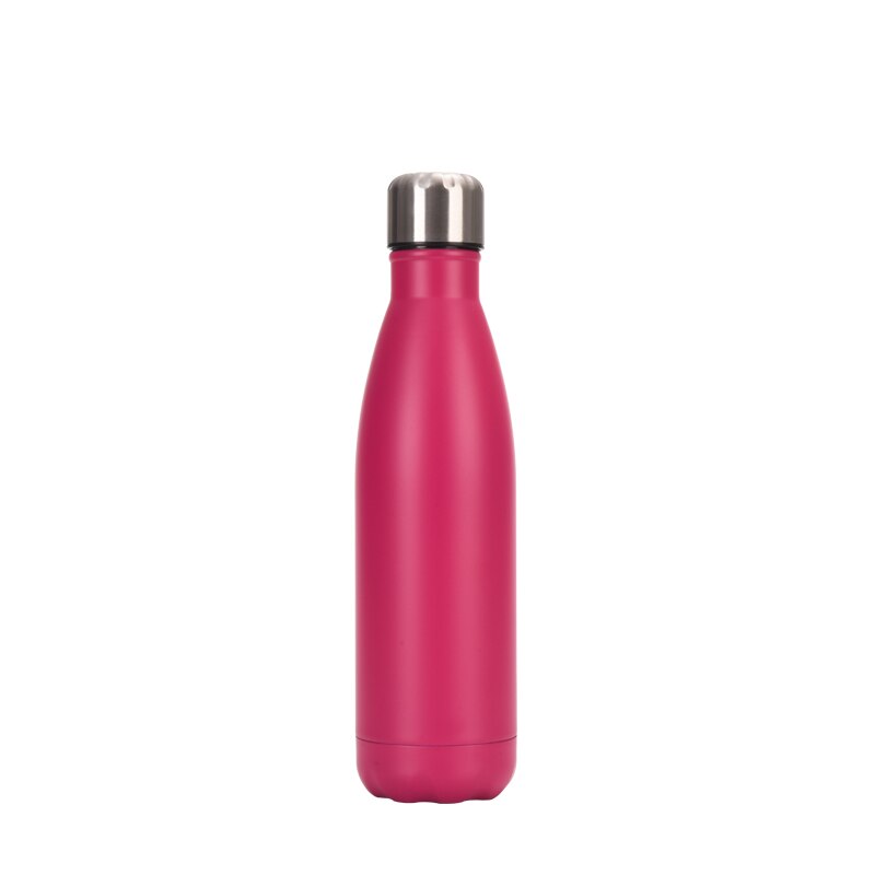 bts botella de agua Botella de agua de acero inoxidable, frasco de doble pared al vacío, Cola, a prueba de fugas, botella de agua deportiva, 500/750/1000ml: 500ml / ROSE RED