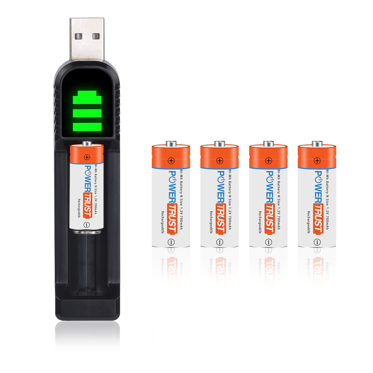 1.2V LR1 N Size Battery NI-MH MN9100 LR1 Rechargeable Battery with Charger for MP3 Player Remote Control Toys Clock: 4Battery 1 Charger