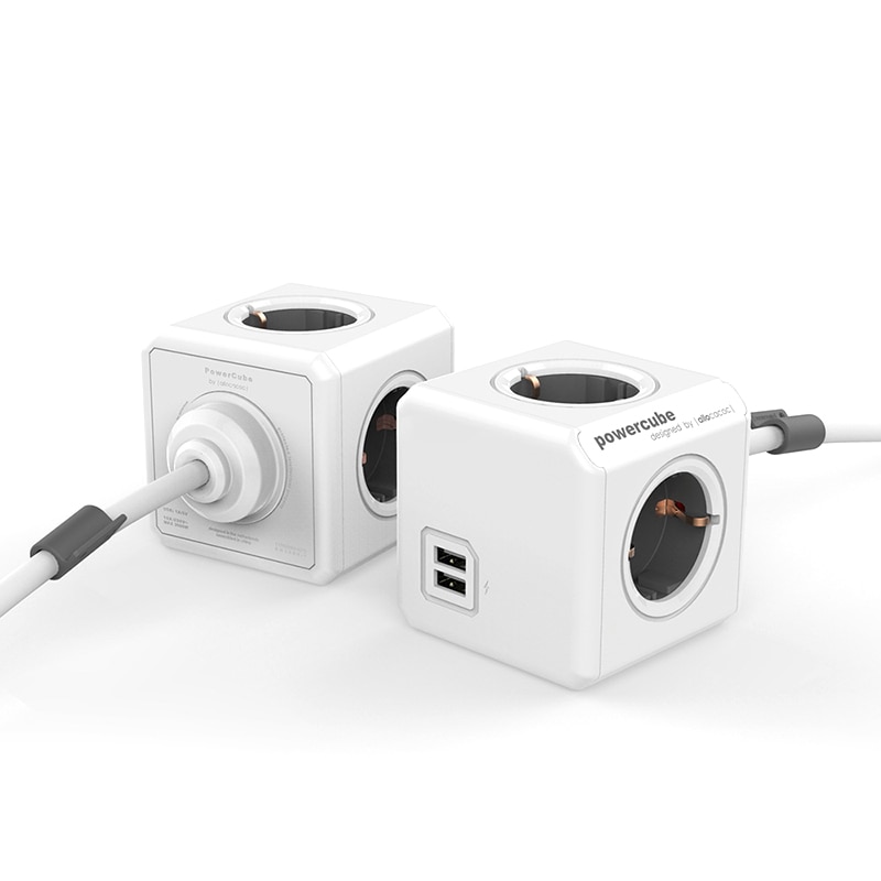 smart stikkontakt elektrisk strømskinne 2 usb 4 uttak med 1.5m skjøteledninger reiseadapter til hjemmekontor