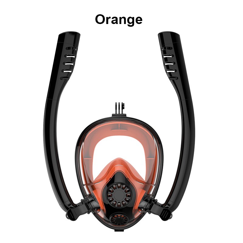 Hjkb schwimmmaske für erwachsene (männer, frauen) mit doppelatemschlauch, silikon, komplett trocken, schnorchelmaske für freundlicher, taucherbrille, ausrügestochen
