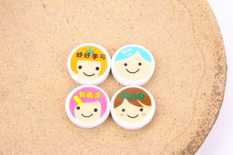 1 Pc CreativeCute Smiley Gum Cartoon Leuke Schoolbenodigdheden Gummen Kinderen Briefpapier Rubber