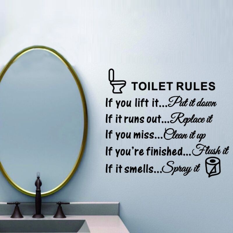 Diy Wc Regels Badkamer Wc Muursticker Vinyl Art Decals Home Decoratie