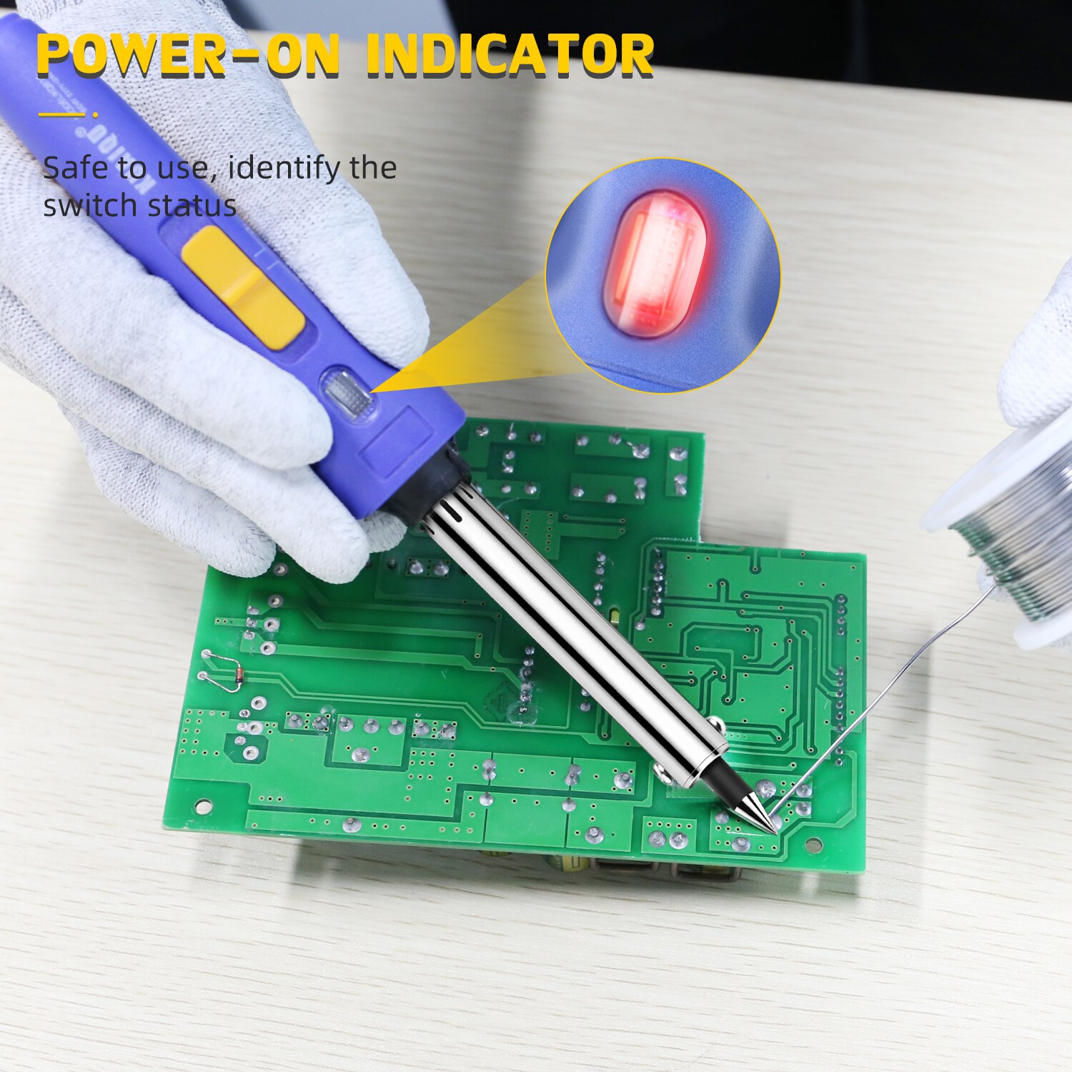 60W Dual Power Electric Soldering Iron Temperature Adjustable Repair Welding Tool Ceramic Heater Soldering Tin Wire Tweezers