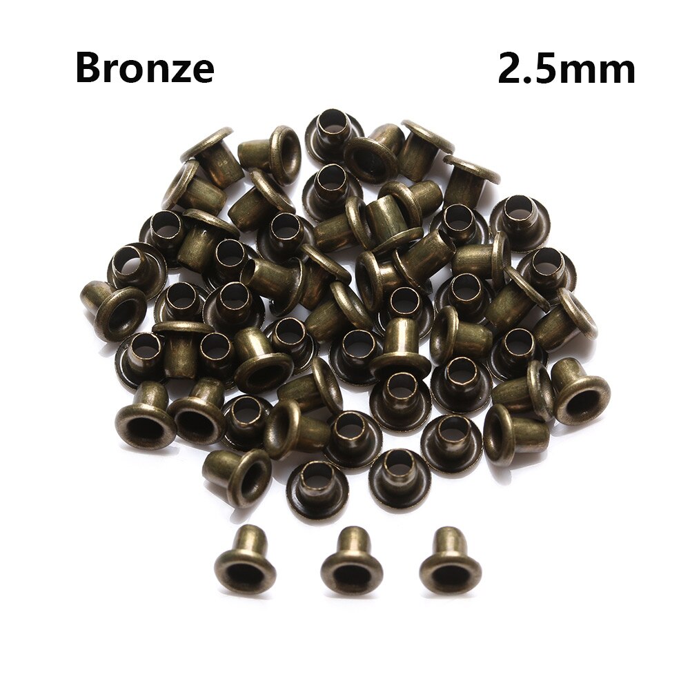 Mini botones de ojal PARA CINTURÓN DE DIY para muñecas, hebilla de Metal a presión, bolso con botones, accesorios de costura para ropa, 1,5/2,0/2,5mm, 50 Uds.: bronze 2.5mm