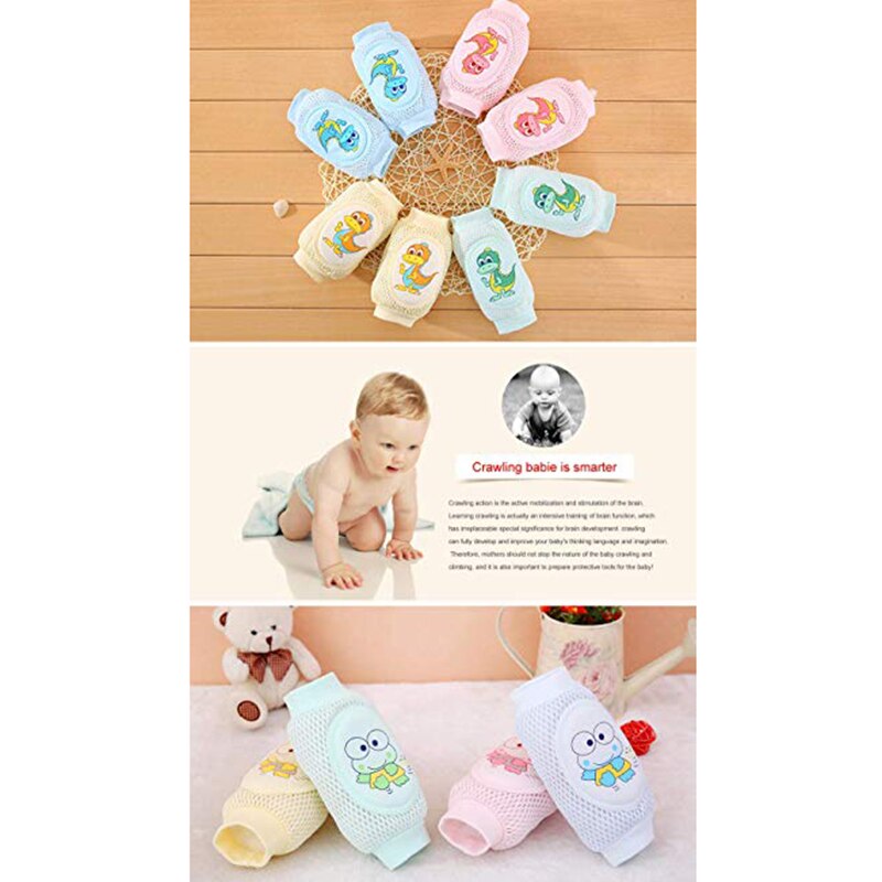 4 pares de rodilleras de gateo antideslizantes para bebé, múltiples cajas de cartón, Protector transpirable ajustable de verano