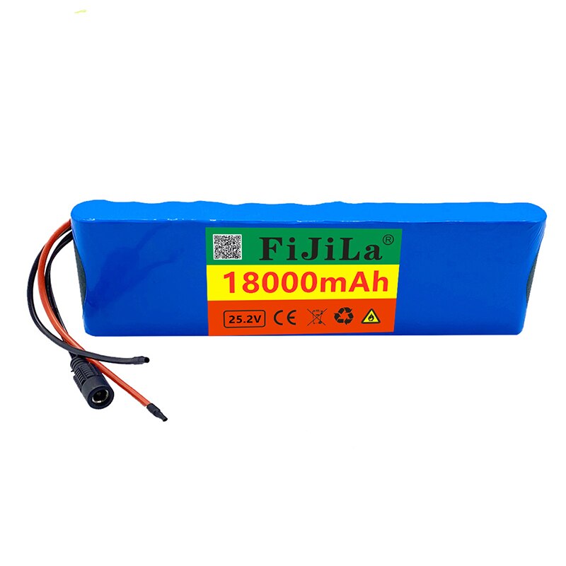 24V 18000mAh 6S2P 18650 Lithium Battery Pack 25.2V 18000mAh With BMS For Electric Bicycle Moped + 2A Batteries Charger
