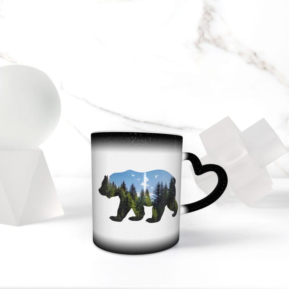 Dagelijks Is Aarde Dag Natuur Bos Wilde Beer Koffie K Mokken Glas Cups Tazas Set Wegwerp Solo Houder Donut Thuis tuin Paar