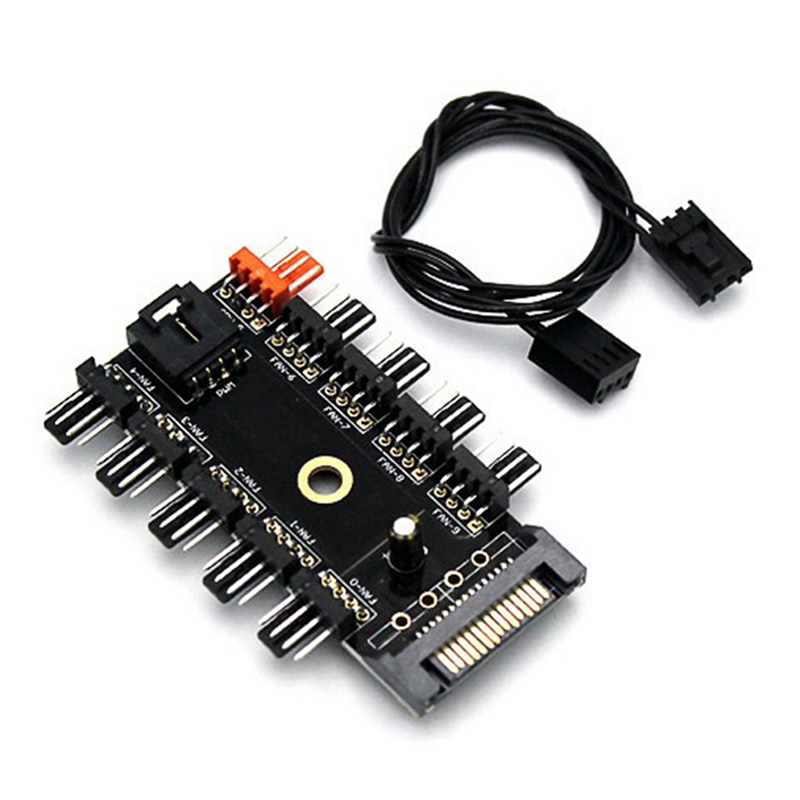 SATA Computer Fan Hub 10 Way Fan Speed Controller FAN HUB Cable Cooler