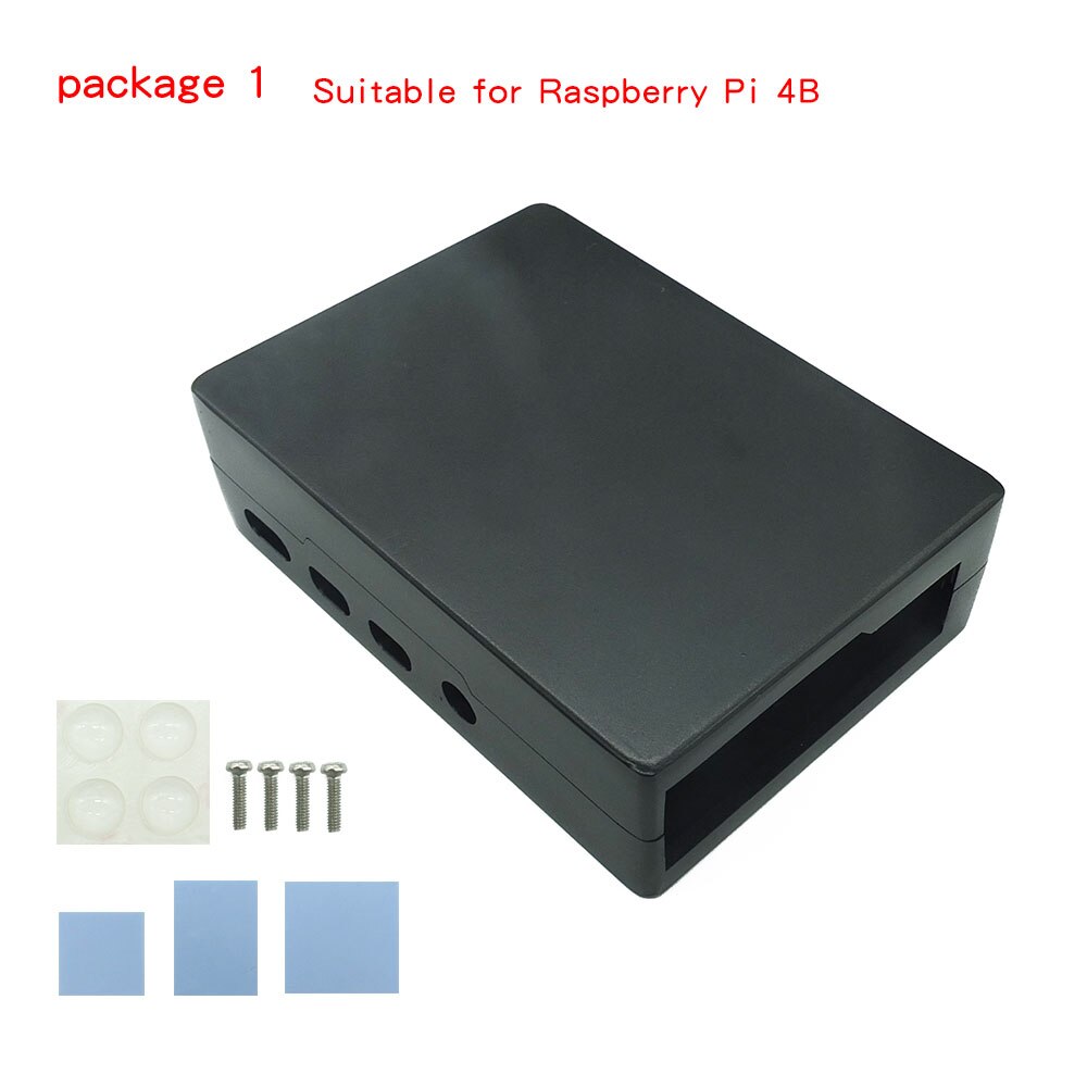 Raspberry Pi 4 Model B Aluminium Zwart Zilver Case Rpi 4B 3B Metalen Behuizing Zilveren Box Voor Raspberry Pi 3B/3B +/4B: Package1