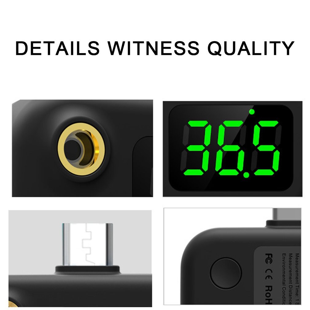 Mobile Phone USB Smart Thermometer Non-contact Infrared Thermometer Portable Electronic Thermometer LCD Display