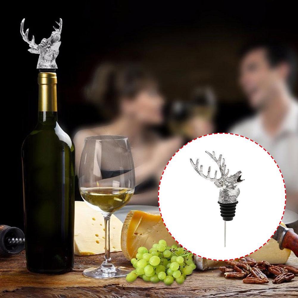 Rvs Herten Stag Hoofd Wijn Schenker Doos Wijn Beluchters Gereedschap Fles Unieke Stoppers Bar Wijn Met 4 Kleuren e2K2