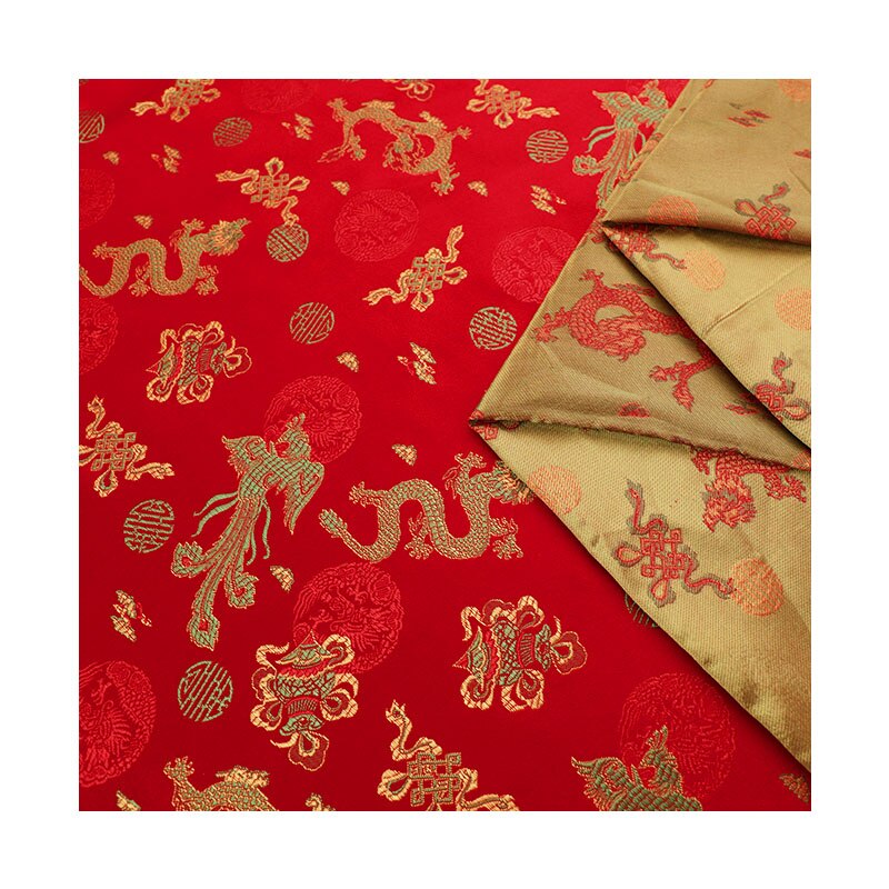 Chinese dragon pattern satin brocade jacquard pattern seam fabrics for sewing cheongsam and kimono garment patchwork