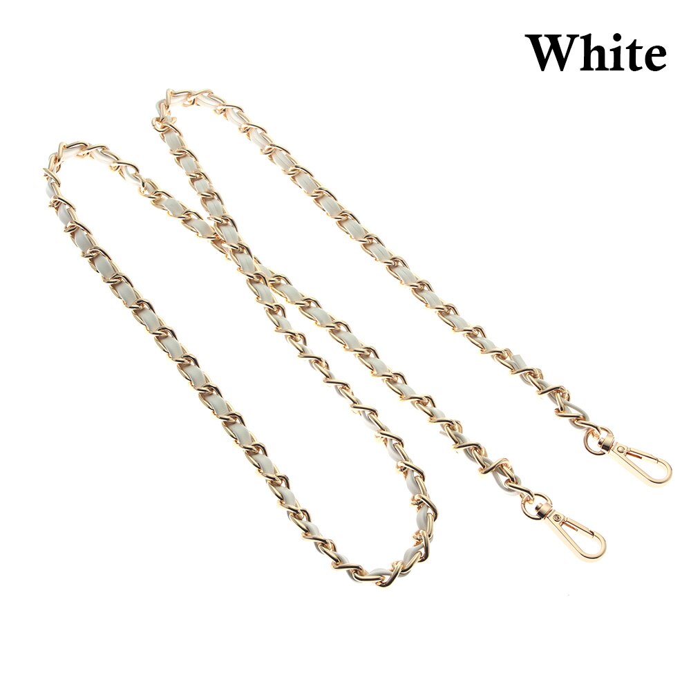 120cm Metal Chain Shoulder Bags Strap Handbag Buckle Handle DIY Strap Accessories for Bag Hardware Double Woven Iron Chain: White