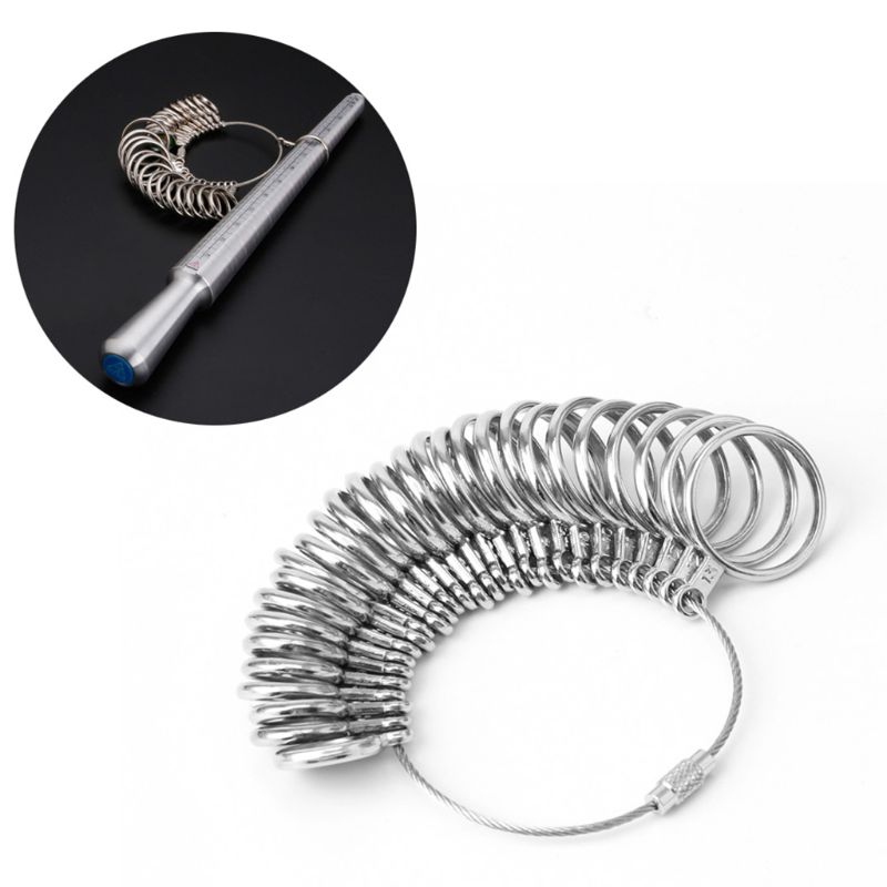 EU/JP/KR/UK Useful Standard Jewelry Measuring Tool Rings Size Metal Finger Ring Sizer Measure Gauge