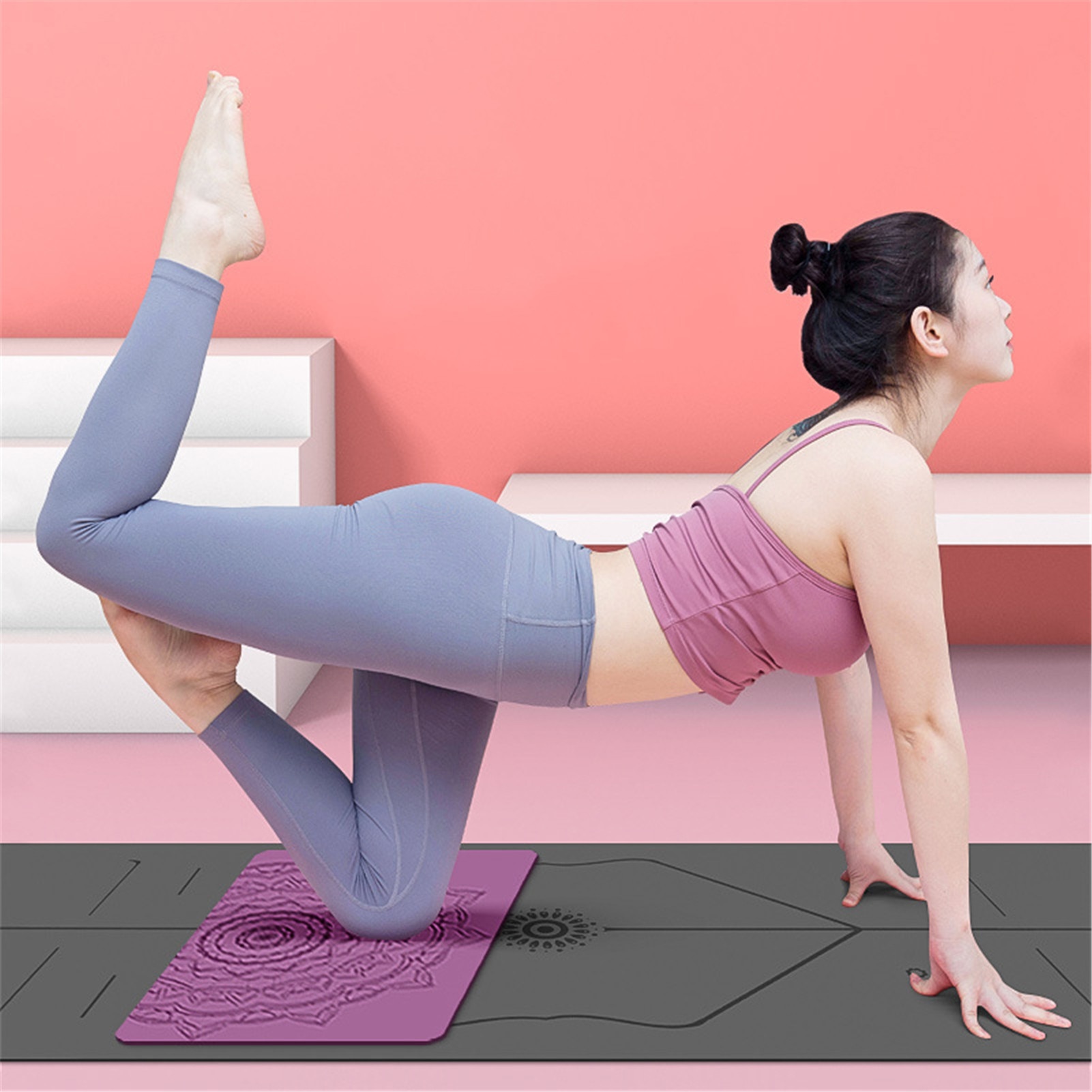 Non Slip Yoga Mat Non-slip Eco-friendly Workout Exercise Mat Mini Meditation Inverted Mat Plank Support Knee Pads