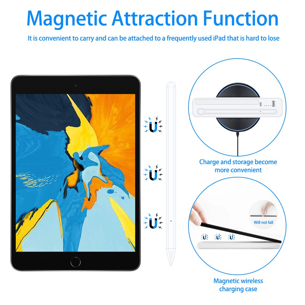For Apple Pencil iPad Pen For iPad Pro 11 12.9 6th 7th mini 5 Air 3 with Magenic Wireless Charging Function Box Stylus