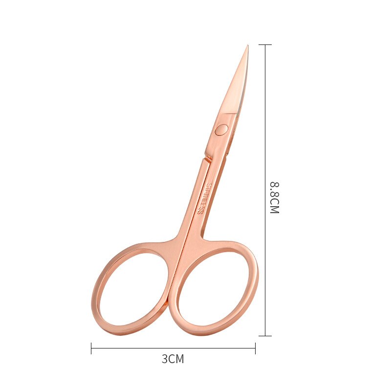 Tijeras de acero inoxidable para cortar el vello de la nariz y las cejas, maquinilla de afeitar para cortar el pelo, herramienta de belleza y maquillaje