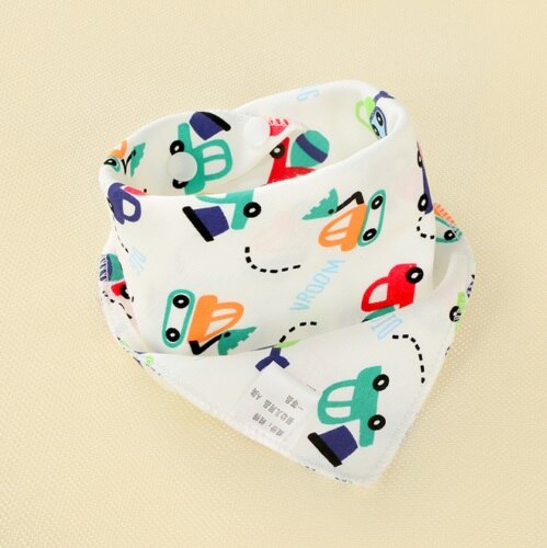 1Pcs Infant Kids Baby Girls Boys Bibs Feeding Saliva Cotton cartoon Towel Dribble Bibs: car