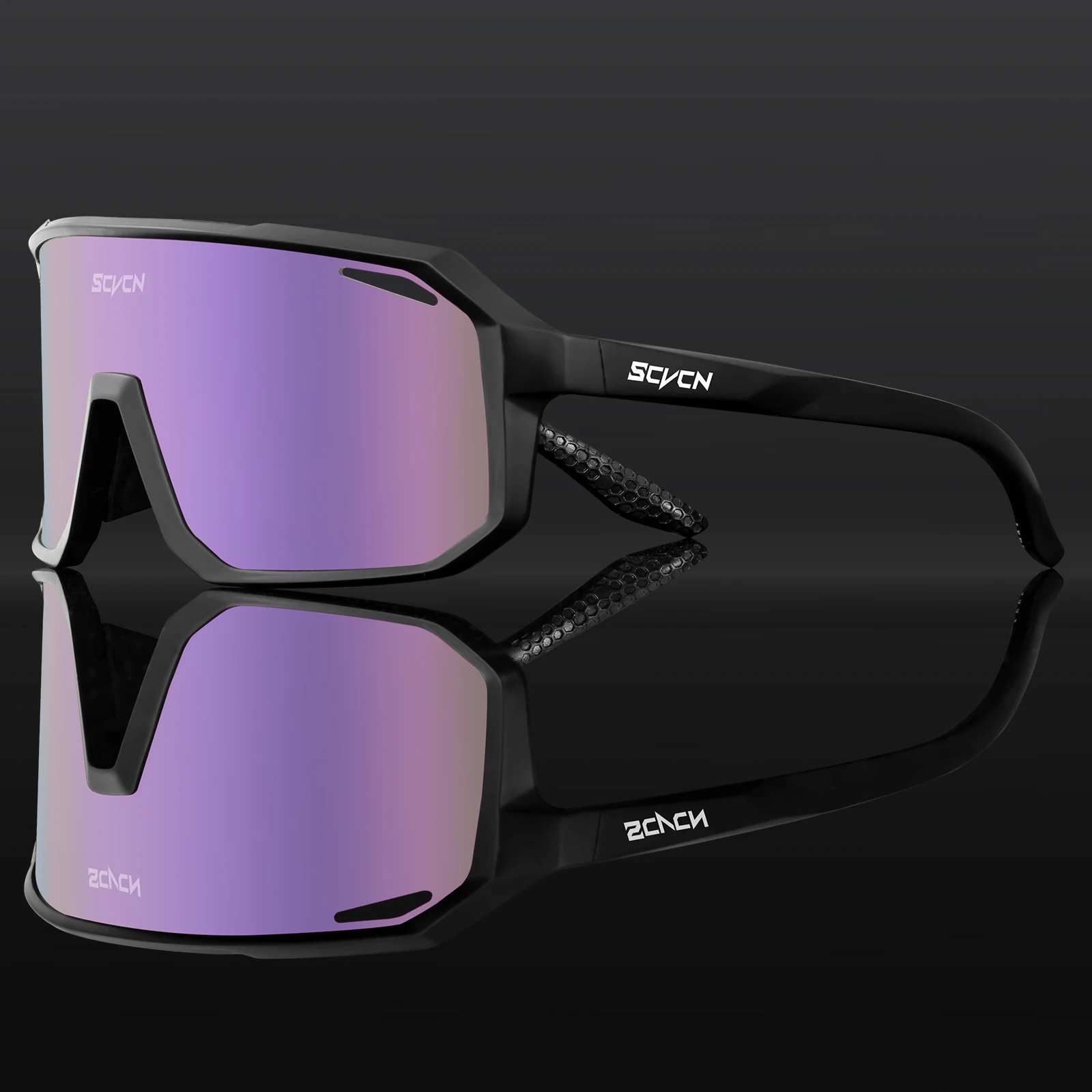SCVCN Fahrradbrille, Fahrrad, Mountainbike, Wandern, Camping, Golf, UV400, Sonnenbrille, Sportschutzbrille für Männer und Frauen, Baseball: Pflaume