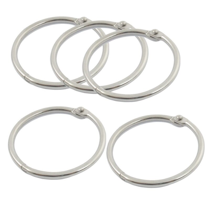 5 x 4 cm key ring diameter circular metal clip leaf ring silver