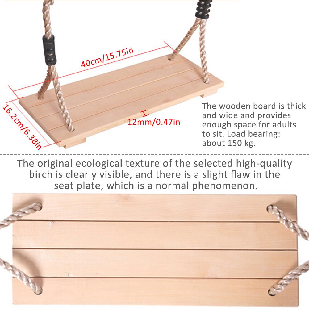 Hoge Gepolijst Vier-Board Anti-Corrosie Houten Schommel Outdoor Indoor Pastorale Opknoping Swing Voor Volwassenen Kinderen