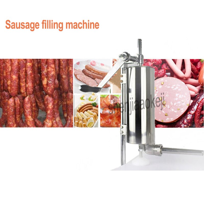 4L Thuis Rvs Verticale Worstvulap Handleiding worst maken machine Commerciële Worst vuller worst vulmachine