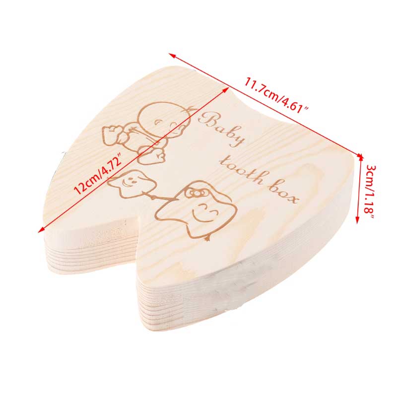 Baby Souvenirs Zahn Kasten Griechischen/Spanisch/Englisch/Russisch/Französisch/Italienisch Holz Milch Zähne Organizer Lagerung Kasten für Jungen Mädchen