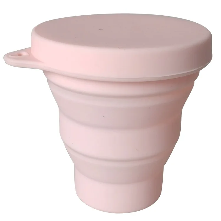 180 ml Klappbecher Mini Einziehbarer Becher Silikon Tragbare Teetasse draussen Reise Kaffee Teleskop Trinkbecher mit Deckel: Schwarz