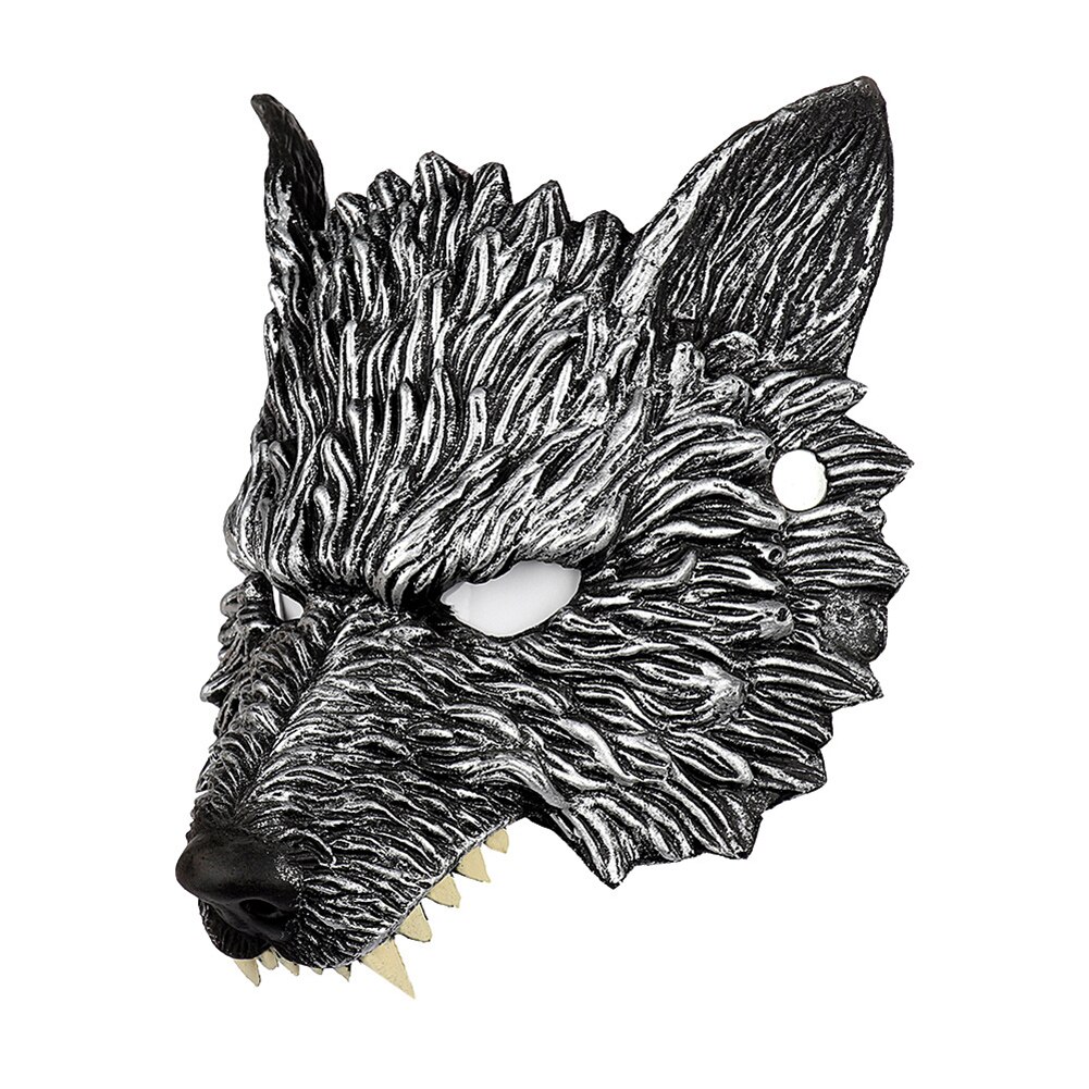 Halloween Lobo máscara para cabeza, cara Cosplay disfraces realista mira Hombre Lobo máscara de bola Facial accesorios de vestir decoración