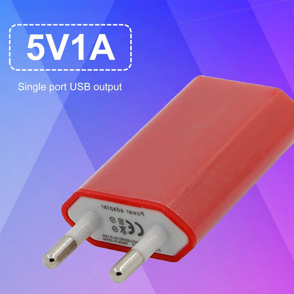 USB Cable Wall Travel Charger Power Adapter USB C 500ma Cable EU Plug Power Adapter Compatible With Phone Pad Tablet: Red