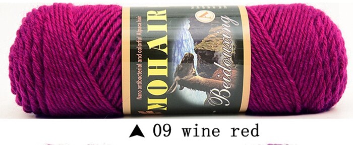 100g / ball mohair ull heklegarn for håndstrikking myk genser lue skjerf kashmirtråd laine a tricoter visan: 09
