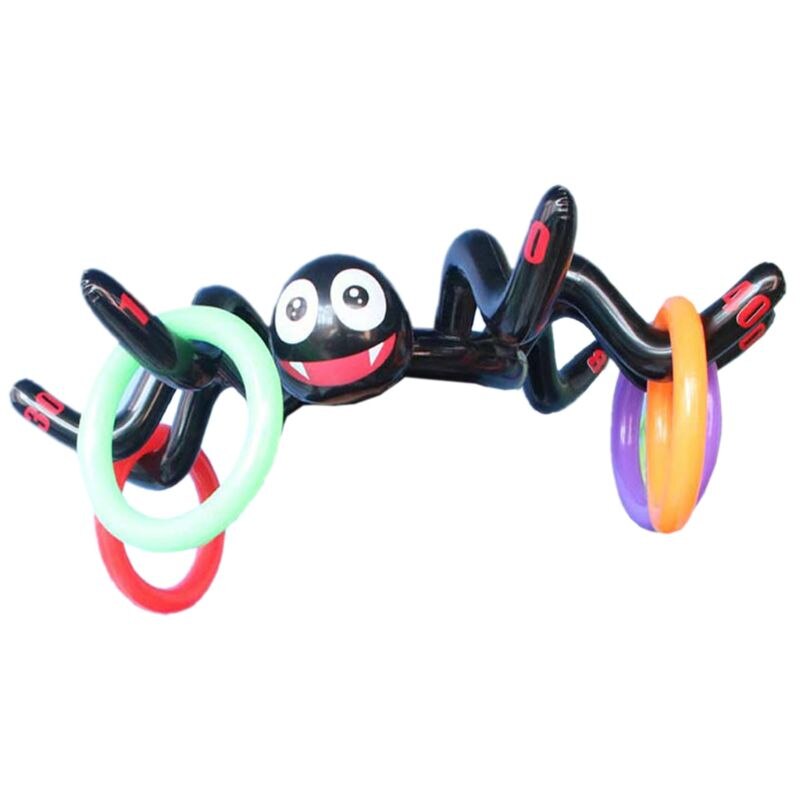 Juego de anillos hinchables para lanzar arañas, juegos interactivos de interior al aire libre