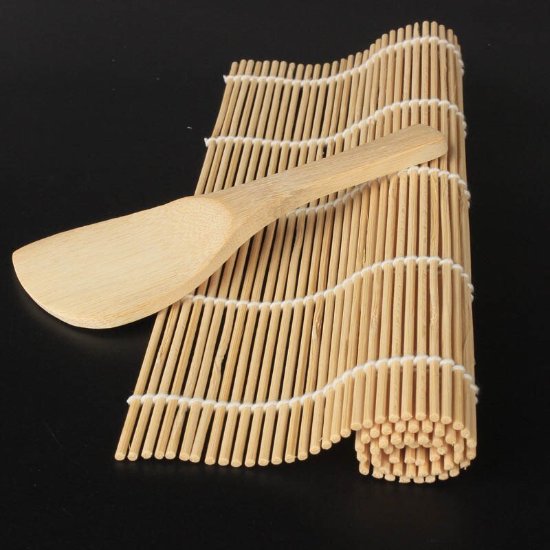 Herramientas para hacer Sushi, cuchara de Sushi, enrollable estera de bambú, rodillo de arroz Onigiri, rollo de pollo, utensilios de cocina, fabricante de mano, 1 Uds.