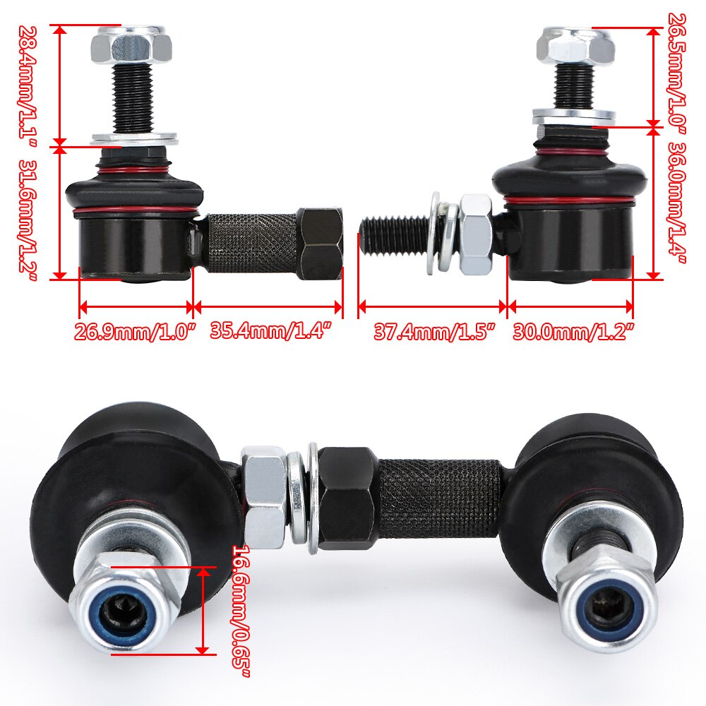 75mm-85mm Ball Joint Adjustable Sway Bar End Link For BMW 5 7 Series X5 Honda Civic ES/EP/EU/EV Subaru Impreza WRX STi HT-SEL01