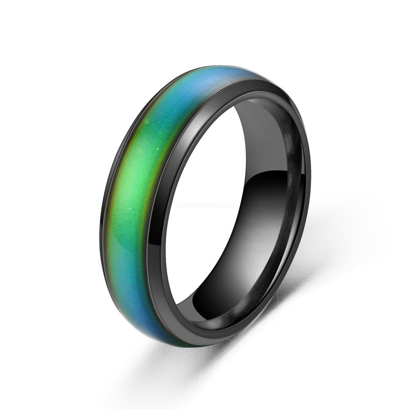 1 stücke Edelstahl Stimmung Ring Ändern Farbe Ringe Emotion Gefühl Temperatur Ring für Frauen Männer Paare Ringe Schmuck