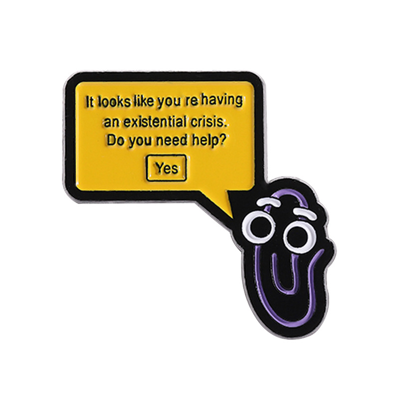 Leuke programmeur serie Creatieve cartoon minimalistische brief paperclip badge Emaille Pins Broches Kleding Badges Sieraden Cadeau: Default Title
