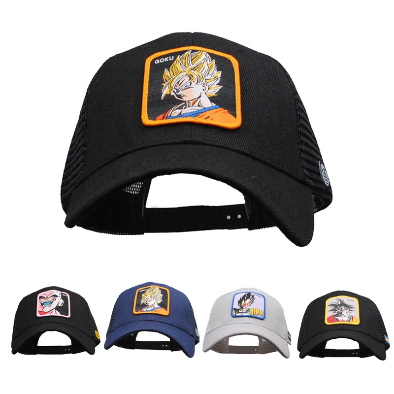 Sombrero de malla Z de dibujos animados, geniales, Goku, Vegetto, Lunch, Saiyan, sombreros de béisbol, gorra de mujer, Unisex